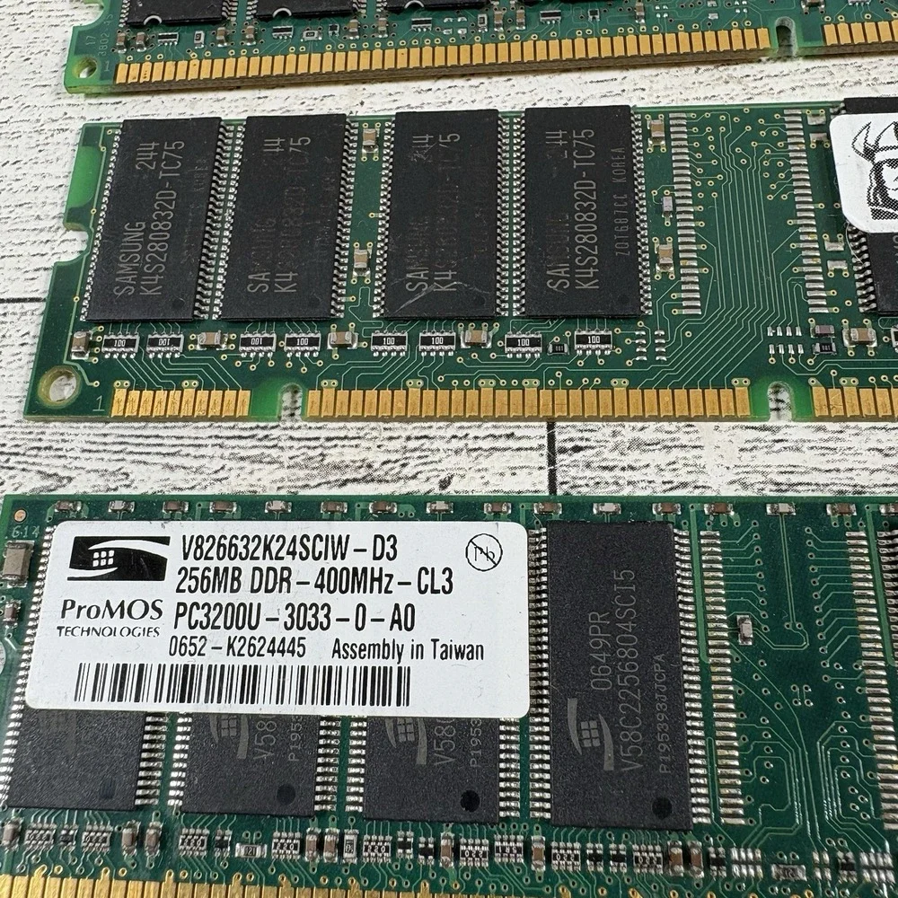 Lot of 6- Dell/ Viking / Micron 256mg DDR server ram used